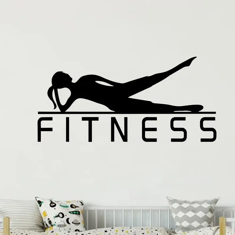 Yoga Fitness Wallpaper - สติกเกอร์ไวนิลรูปสาวออกกำลังกาย ออกแบบมาเพื่อโยคะ เหมาะสำหรับตกแต่งยิม ห้องพัก และบ้าน