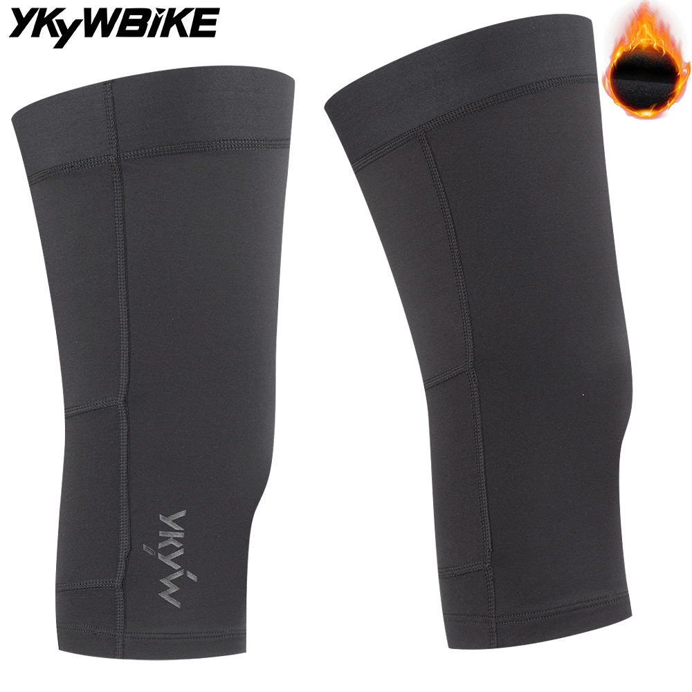 Knee Sleeve Compression - ปลอกหุ้มเข่าสำหรับปั่นจักรยานฤดูหนาว YKYWBIKE แบบสั้น ป้องกันขา กระชับกล้ามเนื้อ ผ้าฟลีซกันหนาว