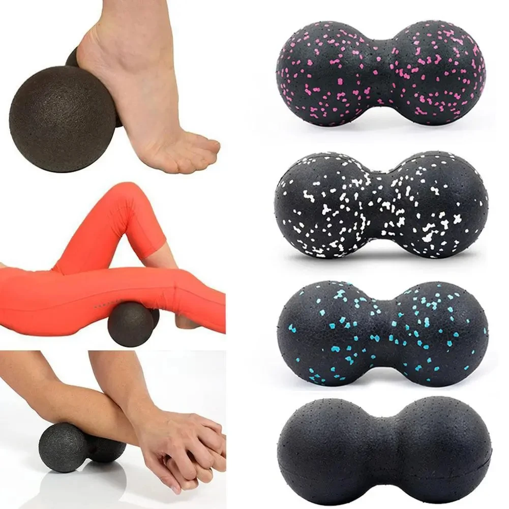Yoga Fitness Ball - ลูกบอลนวดโยคะแบบคู่ ลูกบอลลาครอสแบบมีปุ่ม สำหรับบรรเทาอาการปวดหลัง ปวดฝ่าเท้า และอาการปวดกล้ามเนื้อ