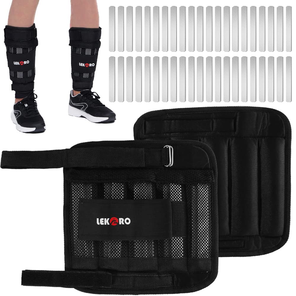 Ankle Weights - สายรัดน้ำหนักข้อเท้า 1 คู่ (มีแผ่นเหล็ก) ปรับน้ำหนักได้ เหมาะสำหรับการออกกำลังกายและฝึกความแข็งแรง