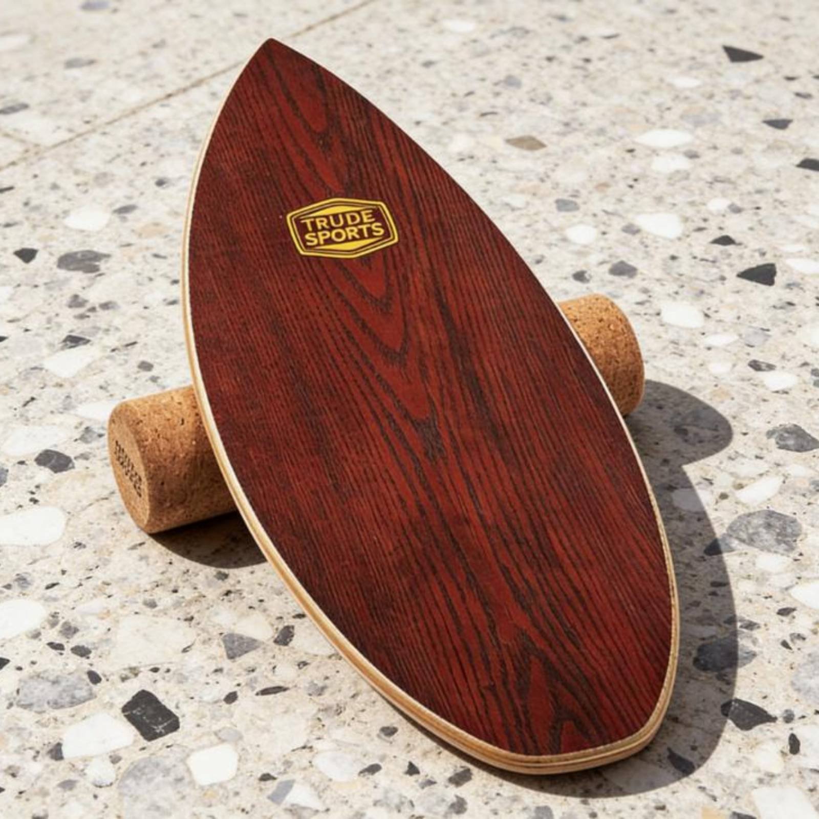 Balance Board Fitness - กระดานทรงตัวไม้ โครงสร้างไม้แข็งแรงทนทาน วีเนียร์วอลนัท กระดานโยก ฝึกความแข็งแรงกลางลำตัว พื้นผิวกันลื่น