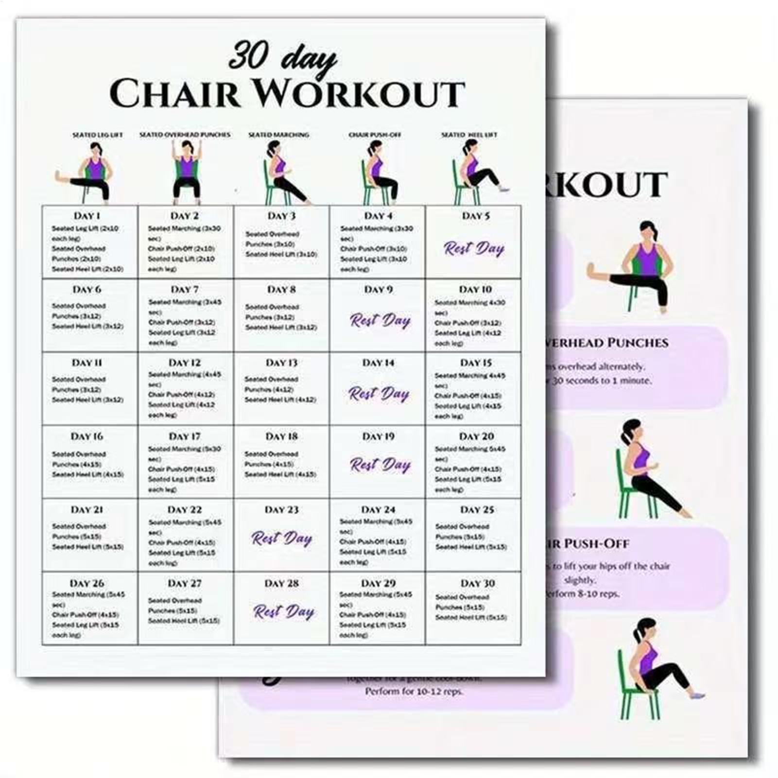 Yoga Fitness Wallpaper - โปสเตอร์แผนการออกกำลังกายบนเก้าอี้ 6 วัน 30 วัน สำหรับผู้สูงอายุ