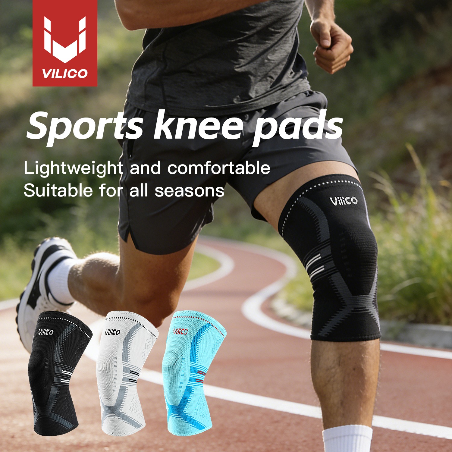 Knee Sleeve Compression - อุปกรณ์พยุงเข่า 1 ชิ้น สำหรับผู้หญิงและผู้ชาย - ปลอกรัดข้อเข่าเพื่อการรองรับข้อต่อสำหรับการวิ่ง