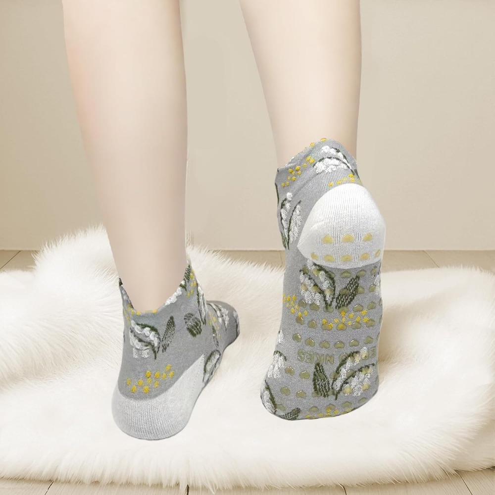 ถุงเท้าโยคะลายดอกไม้สำหรับผู้ห - Yoga Fitness Wear บทวิจารณ์และราคา