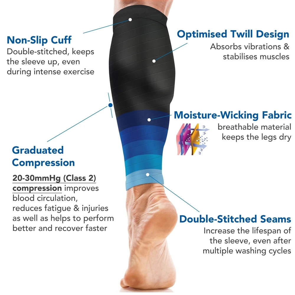 ปลอกรัดน่อง 1 คู่ แรงกด 20-30  - Knee Sleeve Compression บทวิจารณ์และราคา
