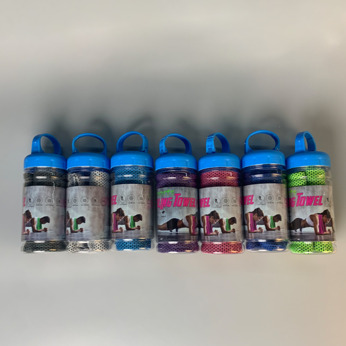 ผ้าเช็ดตัวเย็นพร้อมขวดพกพา ผ้า - Fitness Yoga & Kickfit บทวิจารณ์และราคา