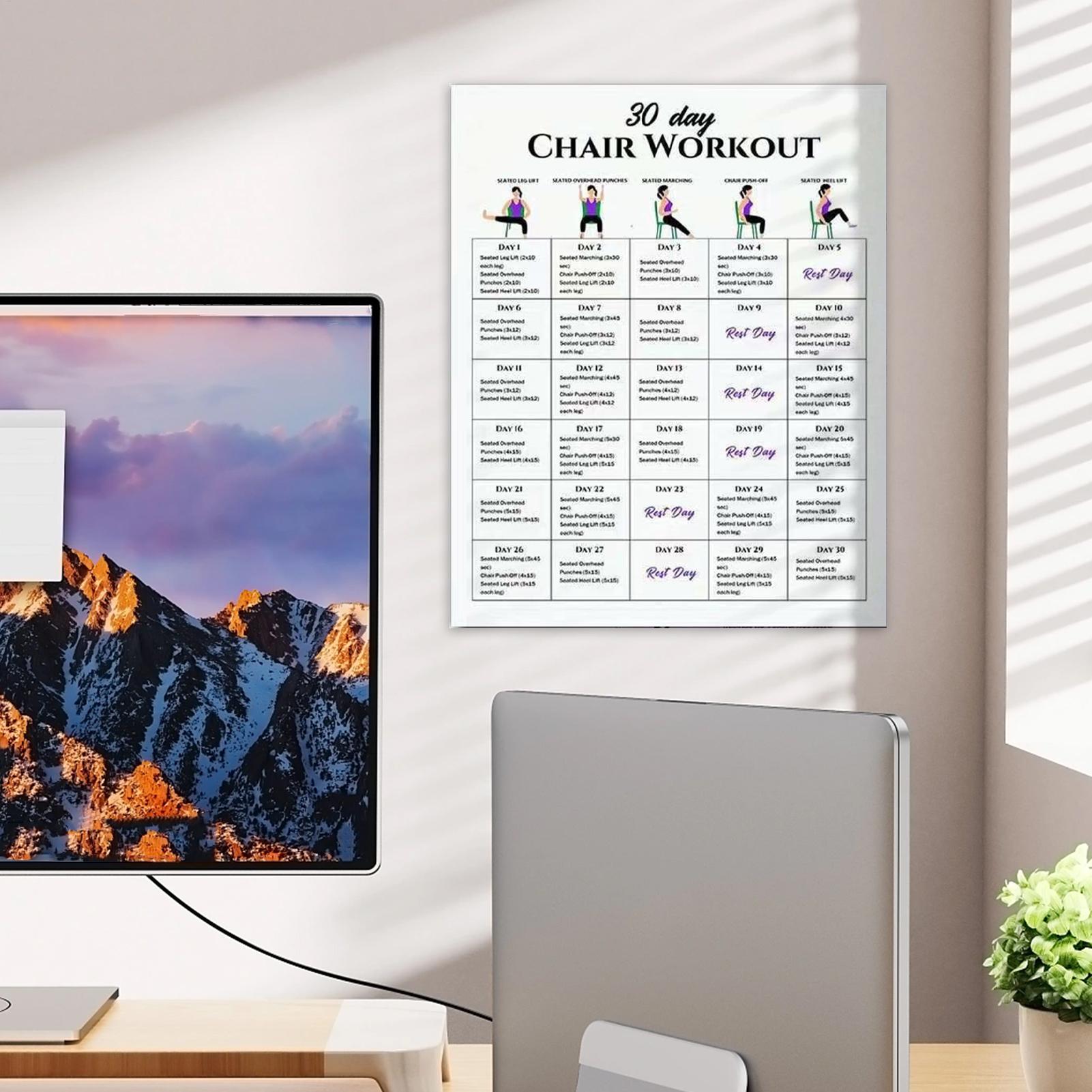 โปสเตอร์แผนการออกกำลังกายบนเก้ - Yoga Fitness Wallpaper บทวิจารณ์และราคา