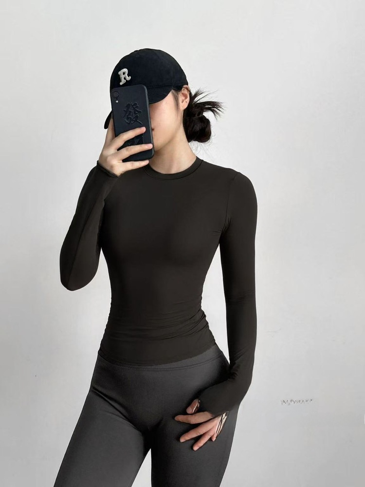 เสื้อยืดออกกำลังกายโยคะแขนยาวท - Yoga Fitness Wear บทวิจารณ์และราคา